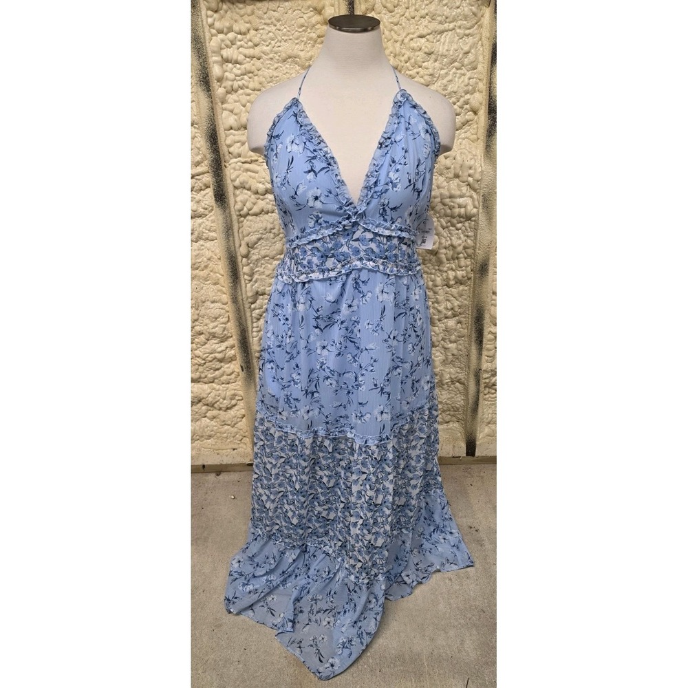 NEW Arula/Altar Rosalie Maxi Dress 3X Blue Lined Embroidery Floral Fairy